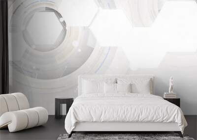 Technology abstract futuristic science background for internet business. Big data concept. Handmade Vector. Wall mural