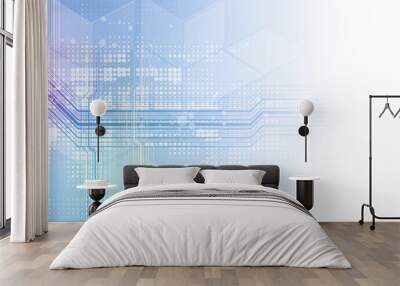 Technology data background, idea of global business solution Wall mural