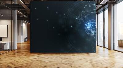 Technology data background, idea of global business solution Wall mural