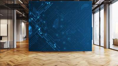 Technology data background, idea of global business solution Wall mural