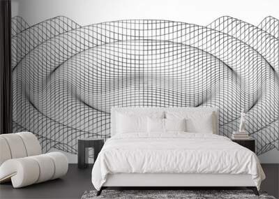 vector illustration of the three dimensional representation of the sine function. Wall mural