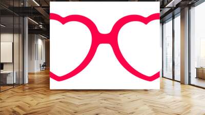 Red heart shaped glasses Wall mural