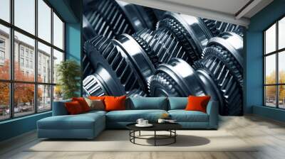 Gear metal wheels Wall mural