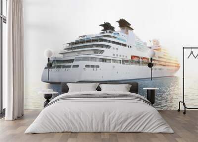 Luxury white cruise ship Wall mural