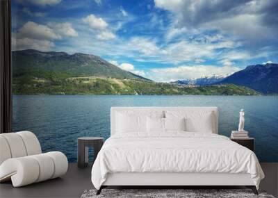 view of lake and mountains  Wall mural