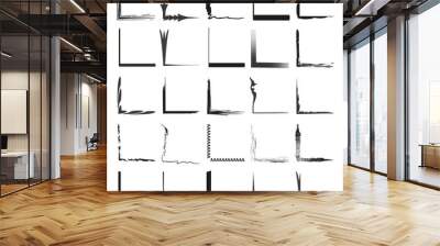 Abstract corners set. Artistic frame elements Vector. Decorative border designs. Creative accents collection. Wall mural