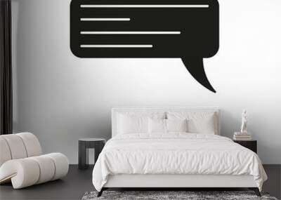 Speech bubble icon with text sign. Vector illustration. EPS 10. Wall mural