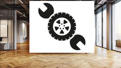 Tire service icon. Vector illustration. EPS 10. Wall mural