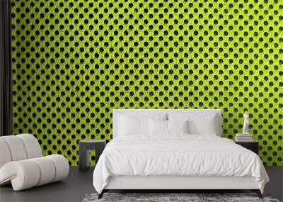 organic green breathable porous poriferous material for air ventilation with holes. tropical lime sportswear texture Wall mural