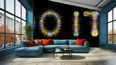 Do It text colorful sparkling fireworks horizontal black sky bac Wall mural