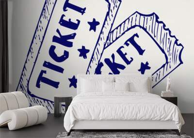 Cinema ticket. Doodle style Wall mural