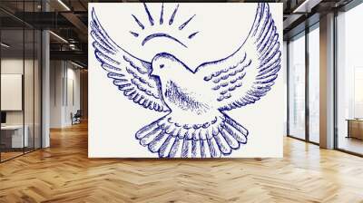 Vector dove symbol Wall mural