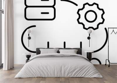 Cloud Icon With Thin Line Style Wall mural