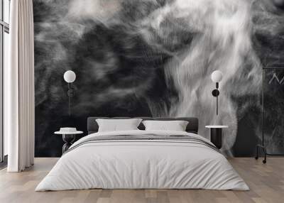 smoke on black background Wall mural