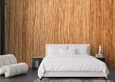 Close-up of a light brown wood texture with vertical grain patterns and natural imperfections. Wall mural