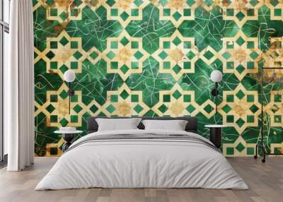 Seamless islamic pattern traditional arabic on ceramic tile on wall Wall mural