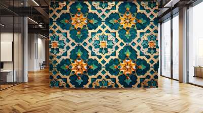 Seamless islamic pattern traditional arabic on ceramic tile on wall Wall mural