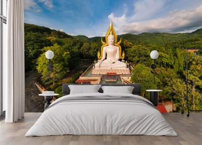 Nakhon Nayok, Thailand - July 2, 2022. Wat Sri Ka Ang, Phra Phuttha Chinnarat Buddha Statue is the largest model in Thailand.. Wall mural