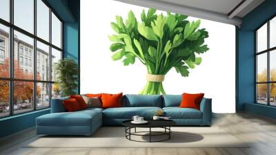 Fresh Green Parsley Bunch Isolated on White Background Wall mural