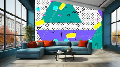 Pop art color background. Memphis pattern Wall mural