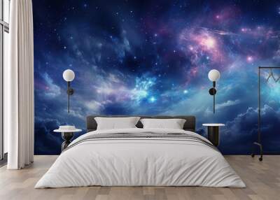 3d abstract space sky with stars and nebula Background Generative AI Wall mural