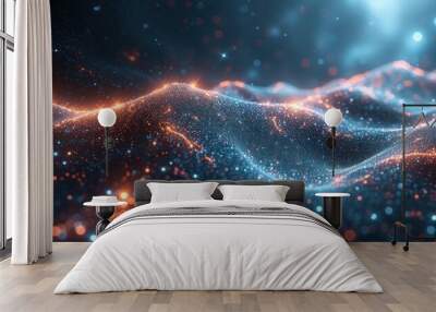 Abstract image of a virtual reality in the form of a starry sky Wall mural