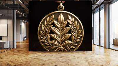 gold medal isolated on black Wall mural