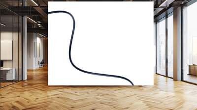 A Black wire cable isolated on a white background abstraction. Wall mural