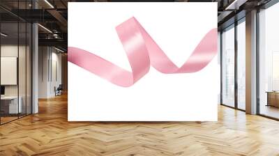 A pink ribbon isolated on a white background with clipping path. Wall mural