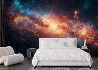 an image of the cosmos as imagined by a wise sage and astrologer.generative ai Wall mural