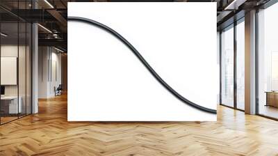 Black wire cable isolated on a white background abstraction. Wall mural