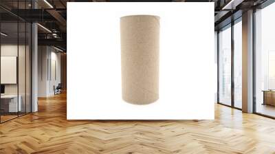 Tissue paper roll core. Empty roll on toilet paper isolated on a white background. Wall mural