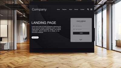 Landing page background black and modern colorful Wall mural