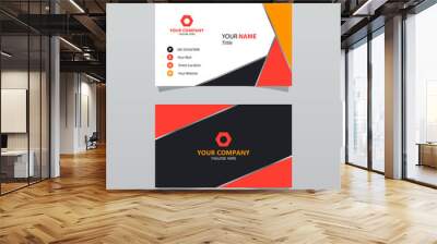 Modern orange bussines card template. Elegant element composition design with clean concept. Wall mural