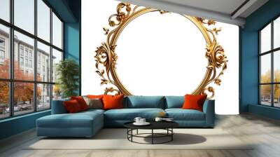 Artistic gold frame with curved shapes. A vintage treasure from the past 9 Wall mural