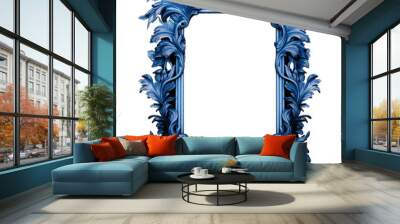 Blue Frame. Transparent Inside and Background 20 Wall mural