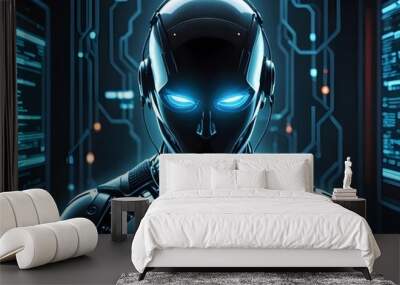 Ai robot in future technology Wall mural