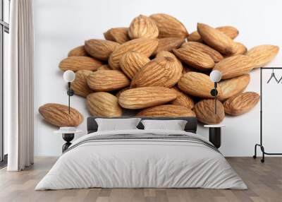 Almonds on white. Wall mural