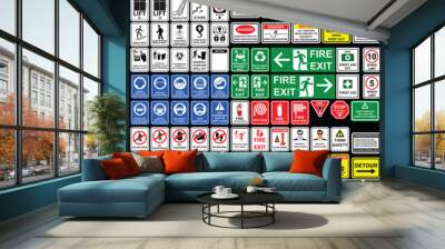 Building site, construction environments, Hazard warning attenti Wall mural