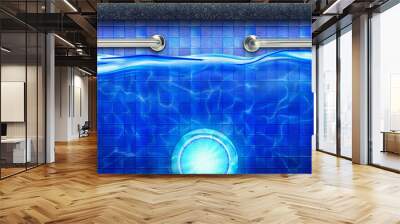 under water swimming pool lighting with stainless handle Wall mural