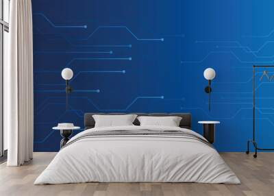 blue technical digital background circuit board vector illustration EPS10 Wall mural