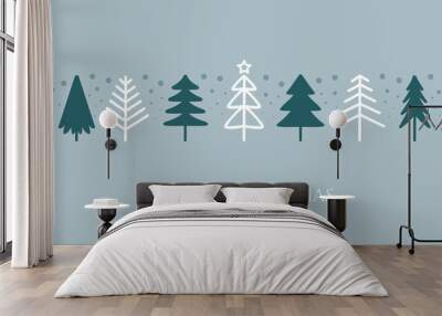 christmas greeting card with abstract fir tree decoration Wall mural