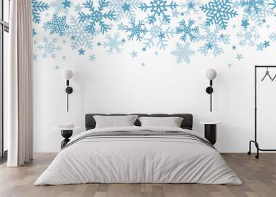 christmas snowflake border isolated vector illustration Wall mural