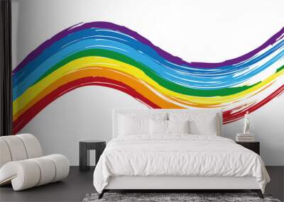 colorful brush strokes in rainbow colors vector illustration EPS10 Wall mural