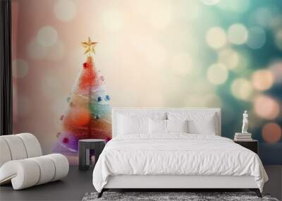 colorful christmas tree greeting card illustration Wall mural