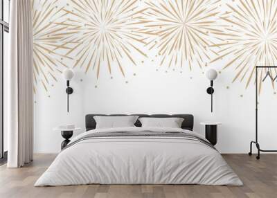 fireworks isolated on white background Wall mural