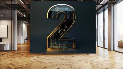 number two luxury design on dark background Wall mural