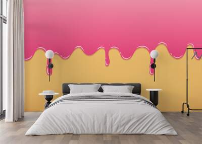 pink sweet melting icing background vector illustration EPS10 Wall mural