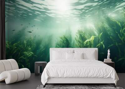 seaweed underwater ocean background banner Wall mural