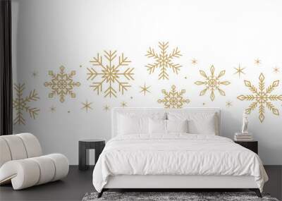 snowflakes and stars border isolated on white background vector illustration EPS10 Wall mural